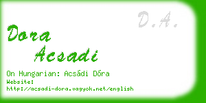 dora acsadi business card