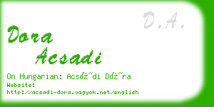 dora acsadi business card